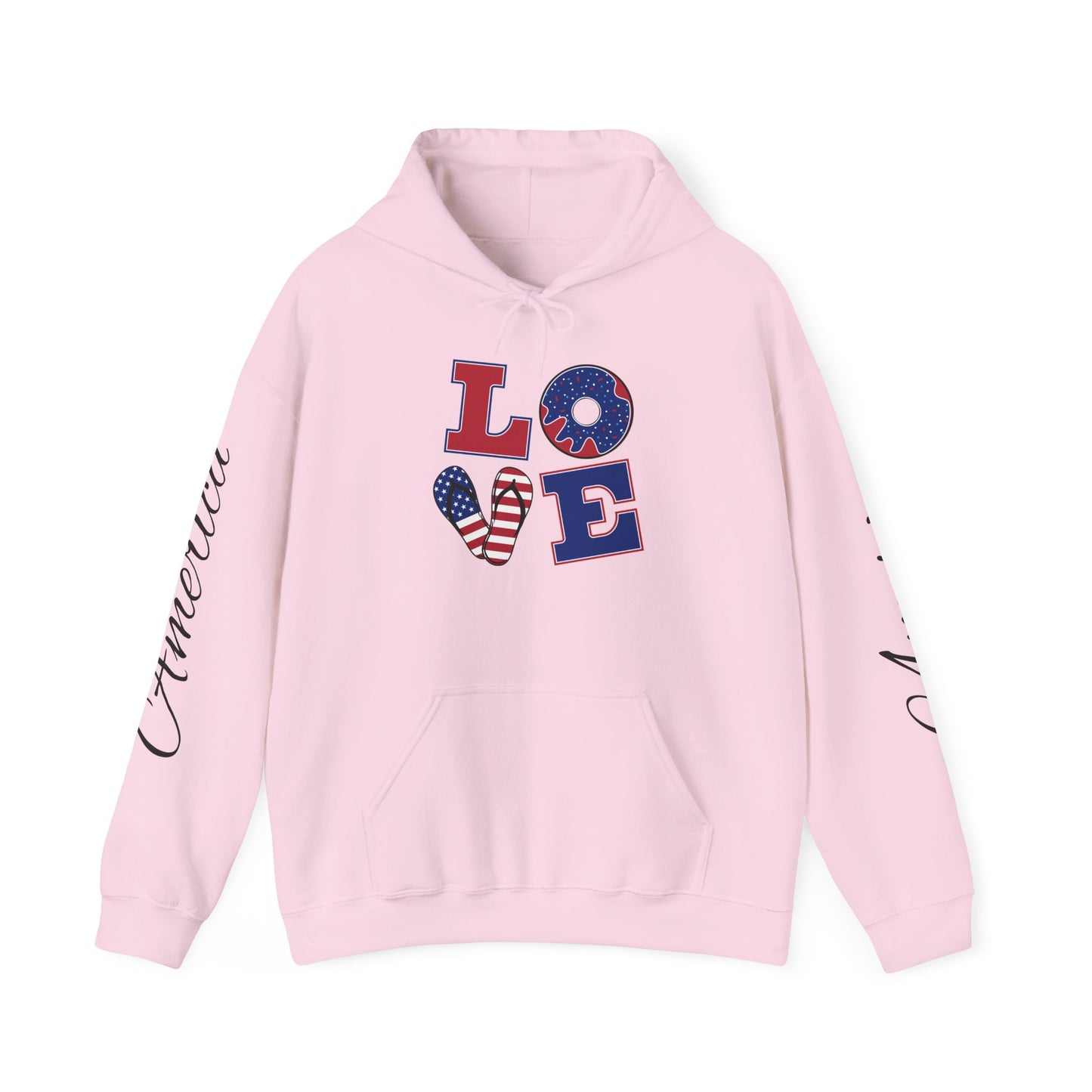 Love printed Heavy Blend™ Hooded Sweatshirt