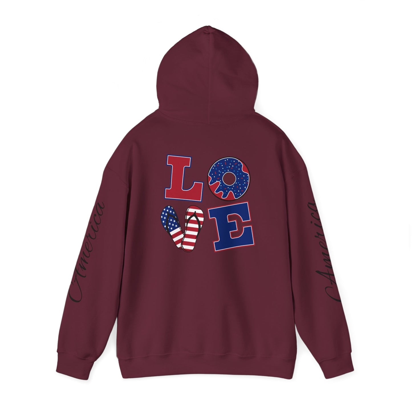 Love printed Heavy Blend™ Hooded Sweatshirt