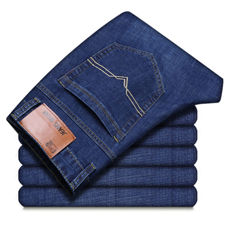 Loose Straight Business Casual Stretch Jeans For Men