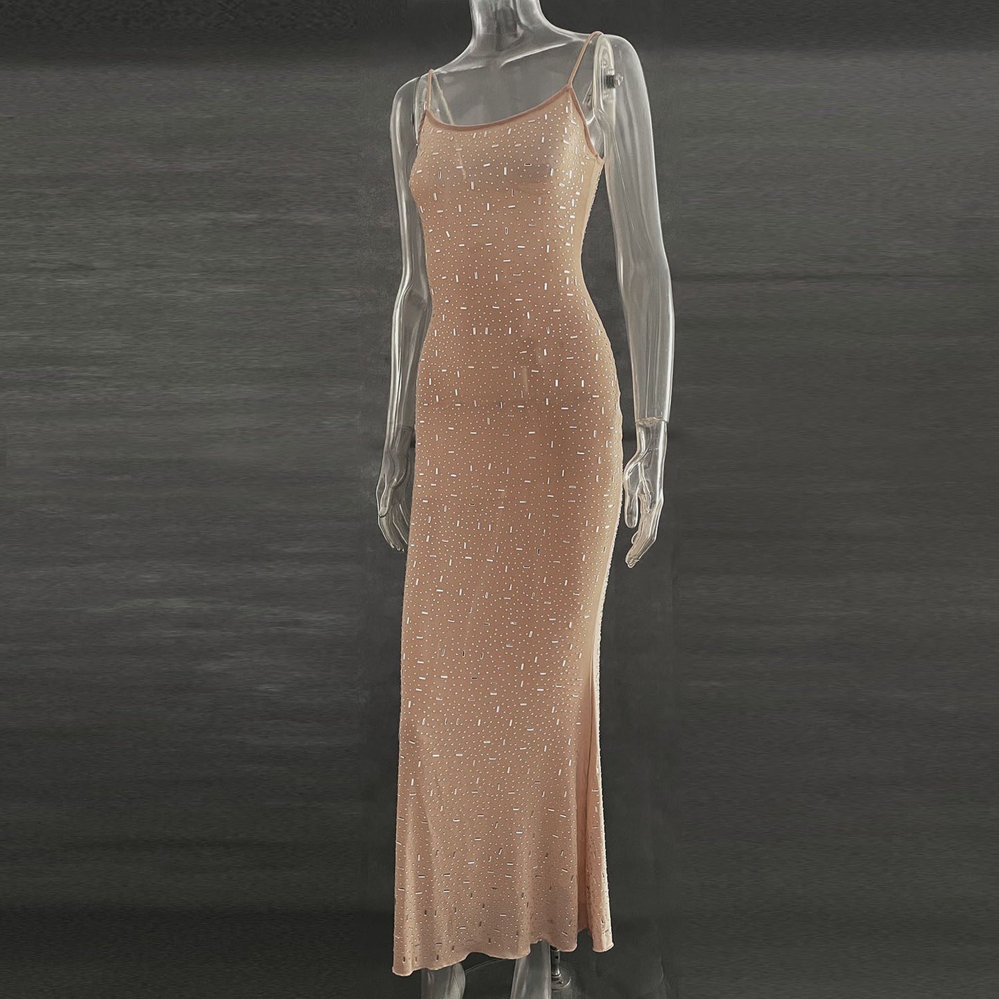 Shiny Diamond Sexy Suspender Mermaid Long Dress