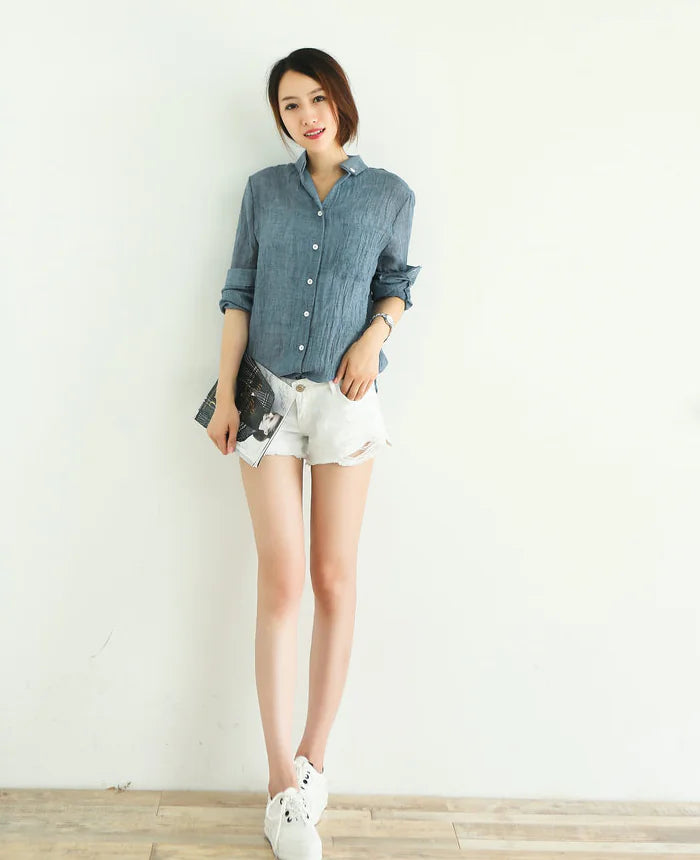 Chic Cotton-Linen Blouse