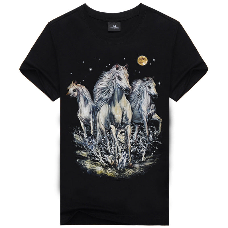Hot Sale Brand New Fashion Summer Men T-shirt 3d Print Nightmare Tiger Short-Sleeved Casual Tops Tees Men's Plus Size Shirts - GIGI & POPO - T-shirts - 9 / XXL