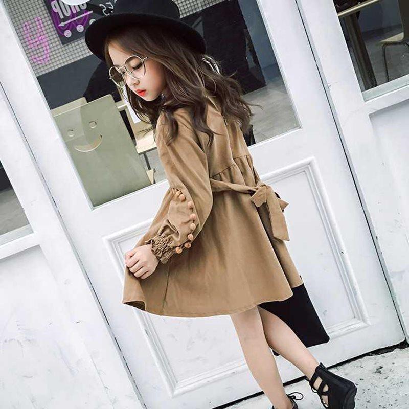 Autumn Baby Girl Velvet Dress for Girls - GIGI & POPO - Baby Girl - Brown / 6