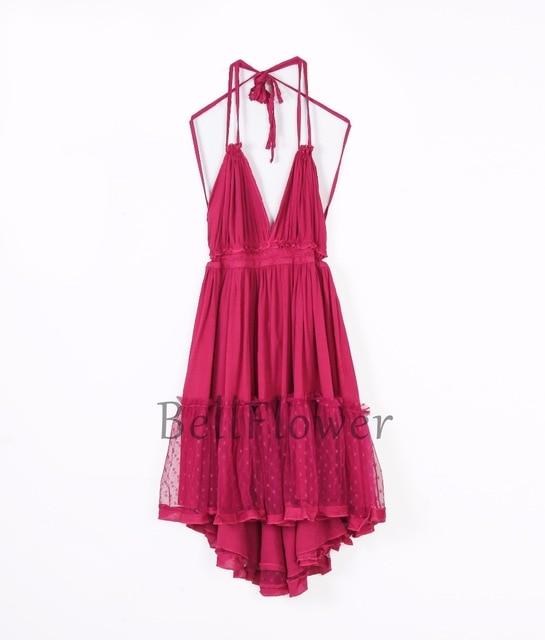 Bellflower Strapless Boho Summer Dress - GIGI & POPO - Women - Fuchsia / L