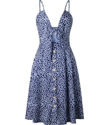 Buttoned Bow Back Sexy Strap Dress - GIGI & POPO