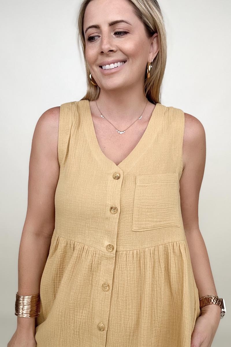 Cotton Bleu Gauze Babydoll Dress - GIGI & POPO