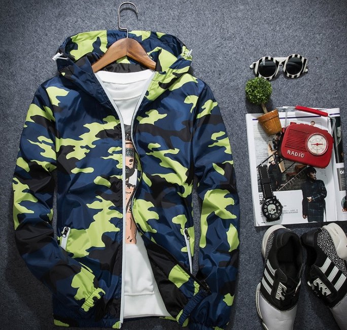 Covrlge Men Jacket Fashion 2021 Spring Men Brand Camouflage Jackets Casual Mens Coat Men's Hooded Luminous Zipper Coats MWJ011 - GIGI & POPO - Men Hoodies & Jackets - Green / XL
