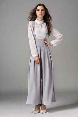 Cropped suspenders wide-leg pants - GIGI & POPO