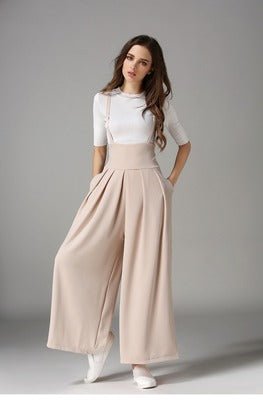 Cropped suspenders wide-leg pants - GIGI & POPO