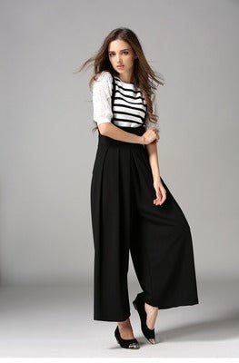 Cropped suspenders wide-leg pants - GIGI & POPO