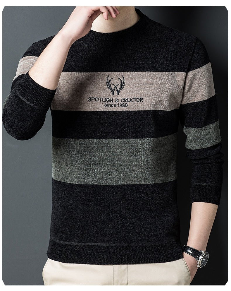 Dusted Chenille Men's Knit Sweater Base - GIGI & POPO - Men Hoodies & Jackets -
