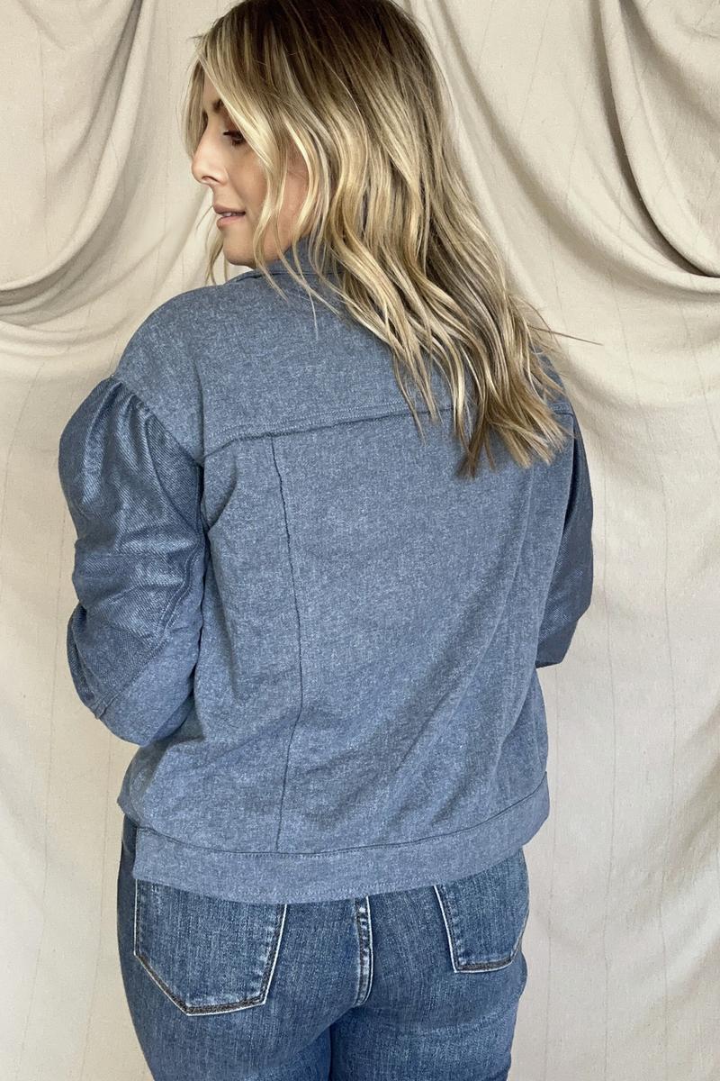 Exposed Seam Patchwork Raw Hem Buttoned Jacket - GIGI & POPO