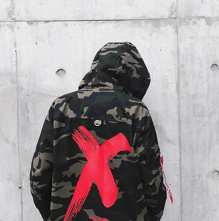 Fashion Coat X Jacket Camouflage Colour - GIGI & POPO - Men Hoodies & Jackets - Red / L
