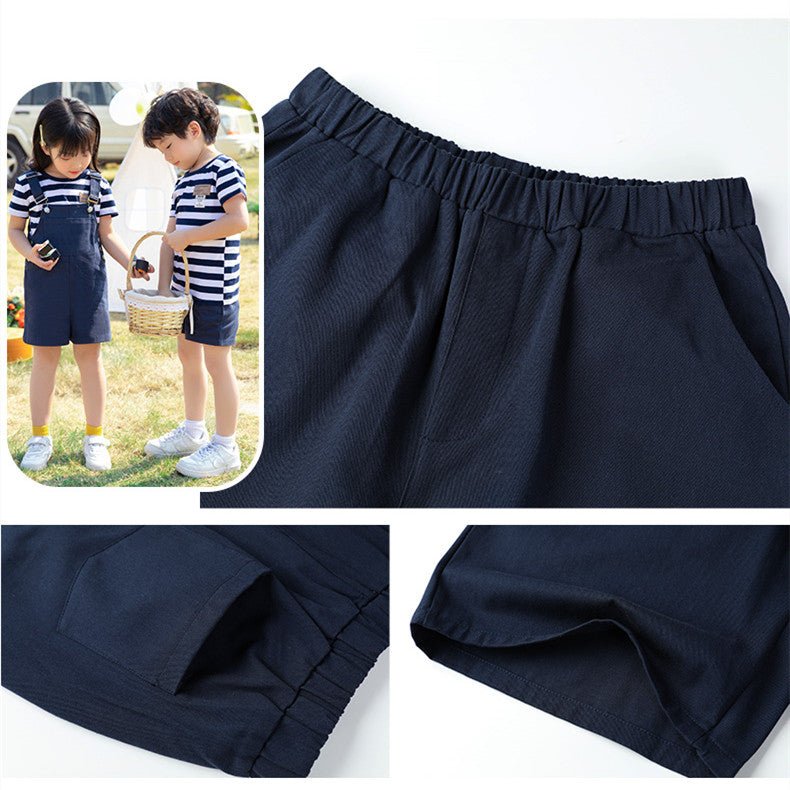 Fashion Simple Striped Cotton T-shirt Short-sleeved Suit - GIGI & POPO