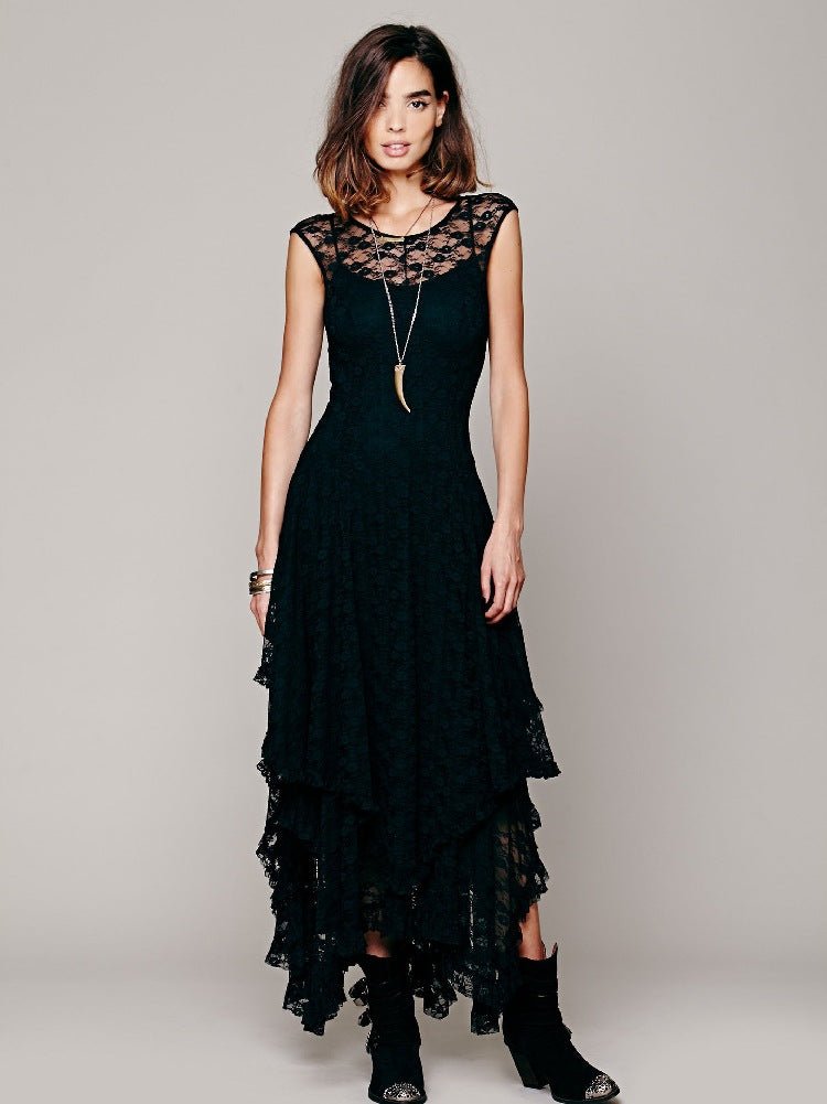 Fashion Women's Wear Irregular Lace Dress - GIGI & POPO