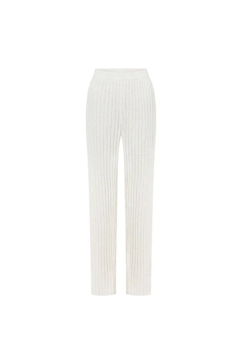 Lapel Sweater Cardigan Knitted Straight Pants Suit - GIGI & POPO