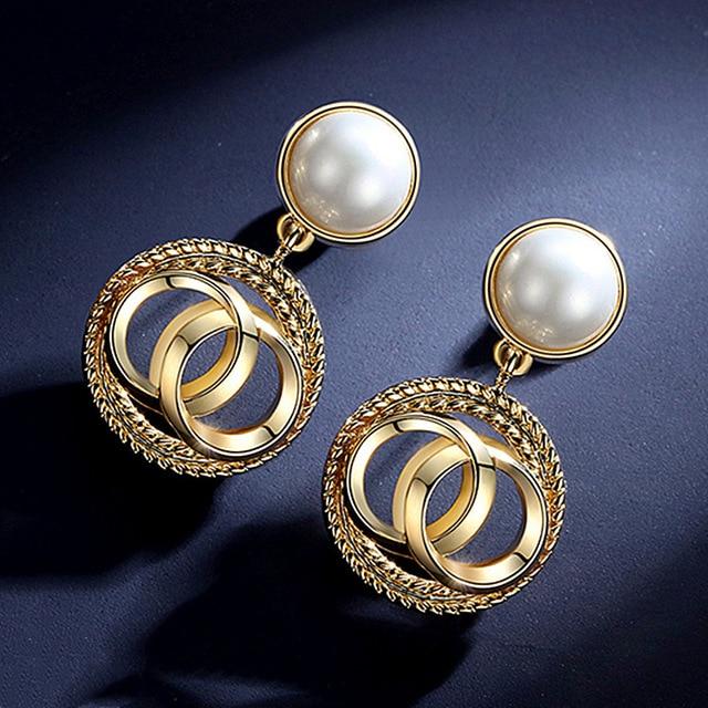Luxury Rhinestone Geometric Drop Earrings - GIGI & POPO