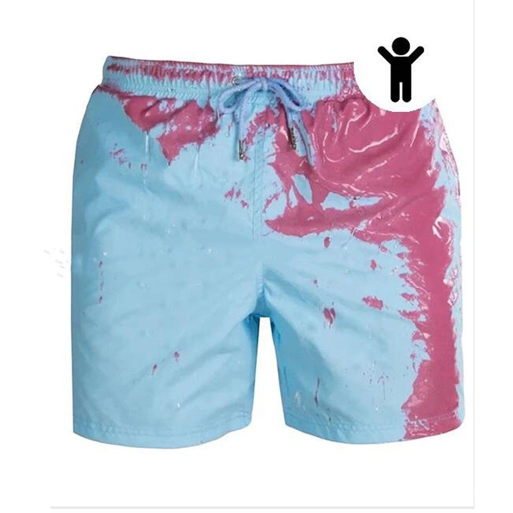 Magical Change Color Beach Shorts Summer Men Swimming Trunks Swimwear Swimsuit Quick Dry bathing shorts Beach Pant - GIGI & POPO - 0 - NavyBluechild / L