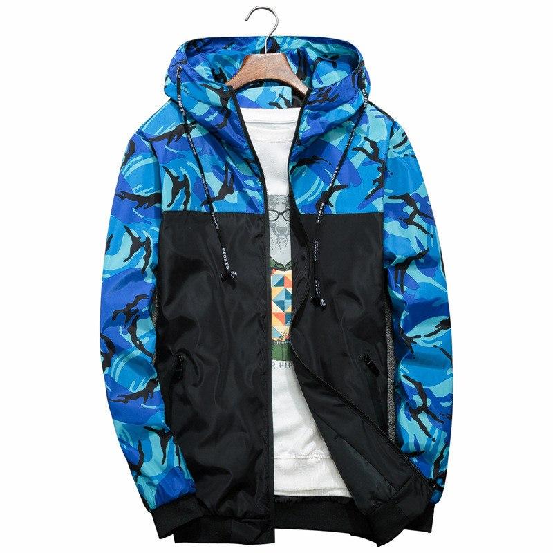 Men's Camouflage Lightweight Hoodies - GIGI & POPO - Men Hoodies & Jackets - Blue / XL
