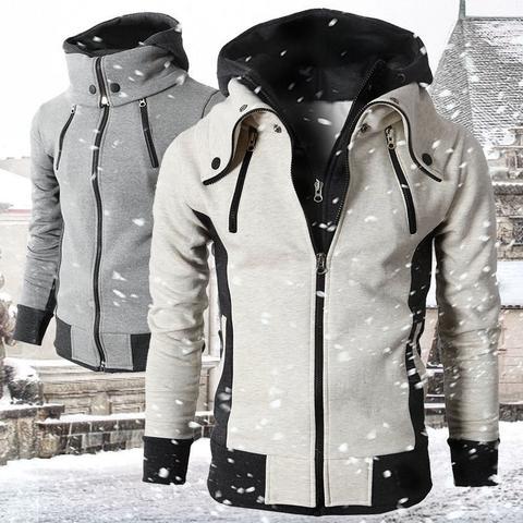 Men's High-Necked Hooded Jacket - GIGI & POPO - Men Hoodies & Jackets -