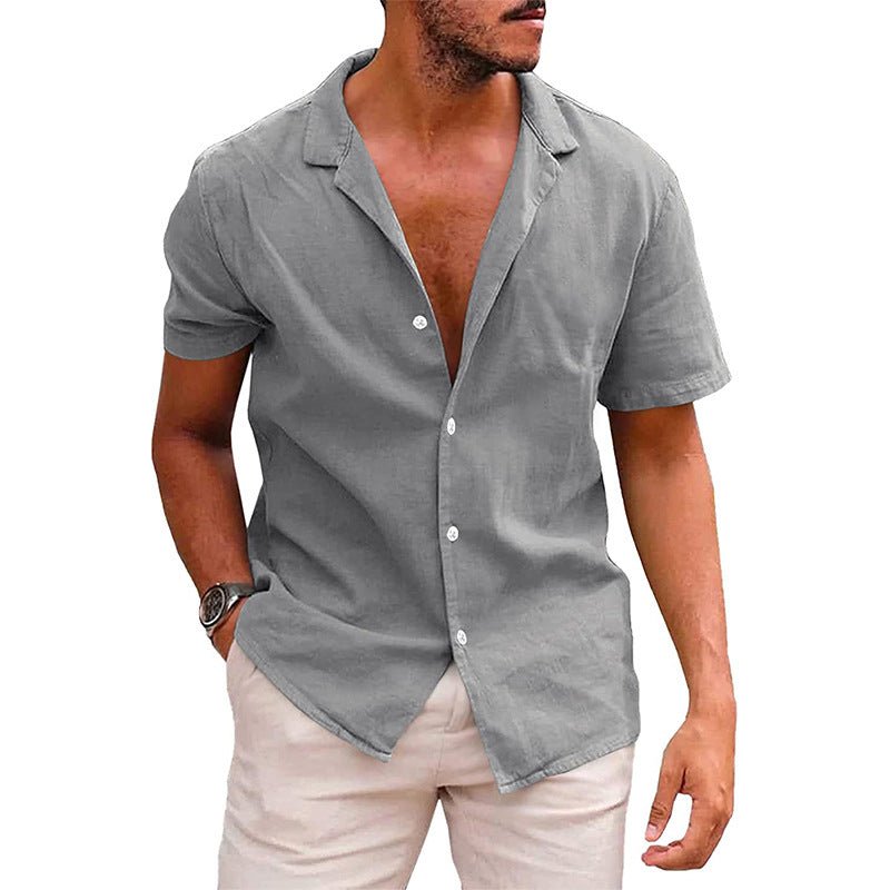 Men's Tops Casual Button Down Shirt Short Sleeve Beach Shirt Summer - GIGI & POPO