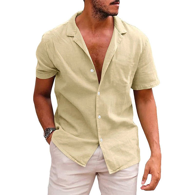 Men's Tops Casual Button Down Shirt Short Sleeve Beach Shirt Summer - GIGI & POPO