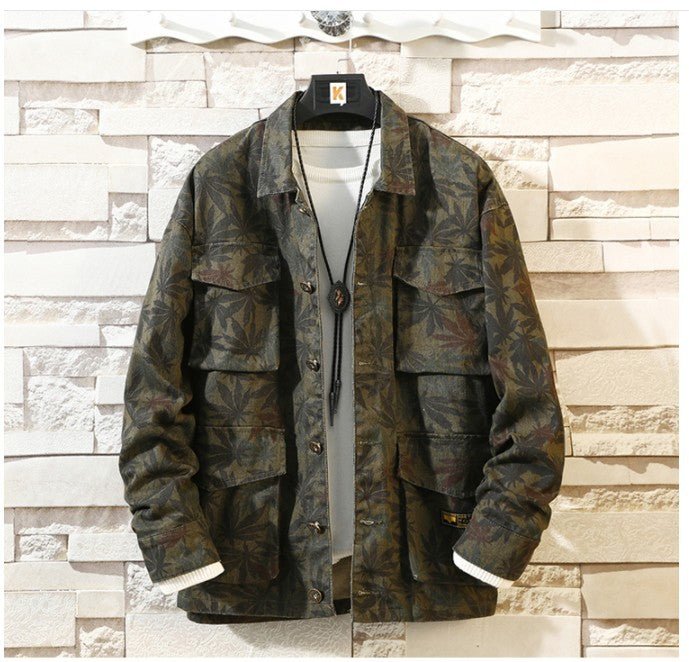 Camouflage Denim Jacket Men  Japanese Denim Jackets Men - New