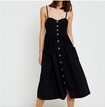 Printed strap dress - GIGI & POPO - Women - Black / XXL