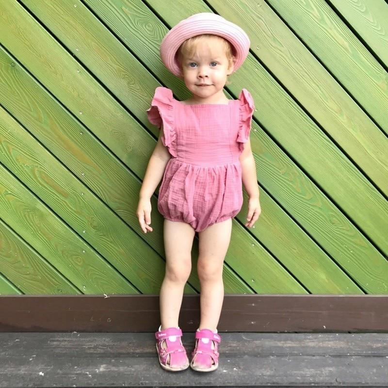 Ruffle Gauze Romper with Bow Headband - GIGI & POPO - Baby & Toddler -
