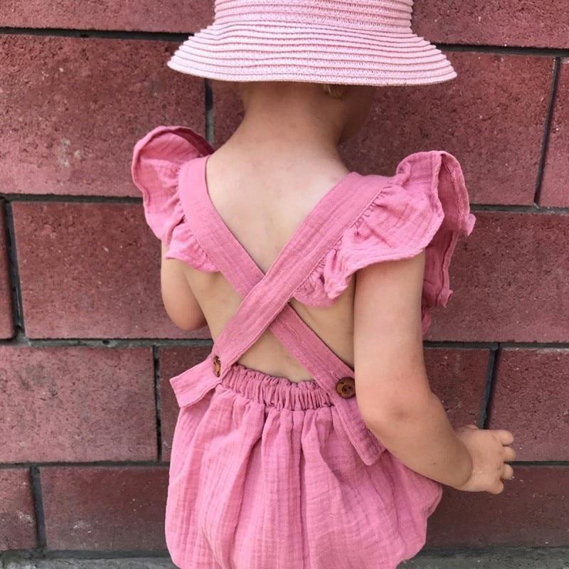 Ruffle Gauze Romper with Bow Headband - GIGI & POPO - Baby & Toddler -