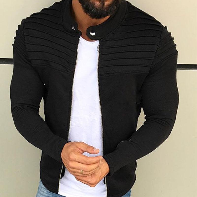 stitching cardigan sweater - GIGI & POPO - Men Hoodies & Jackets - Black / XXXL
