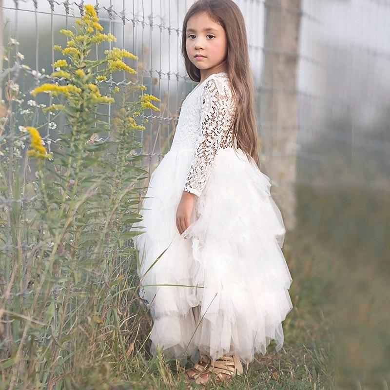 Summer Lace Girl Dress White Backless Girls - GIGI & POPO