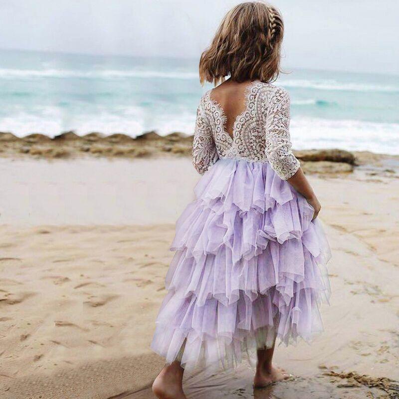 Summer Lace Girl Dress White Backless Girls - GIGI & POPO