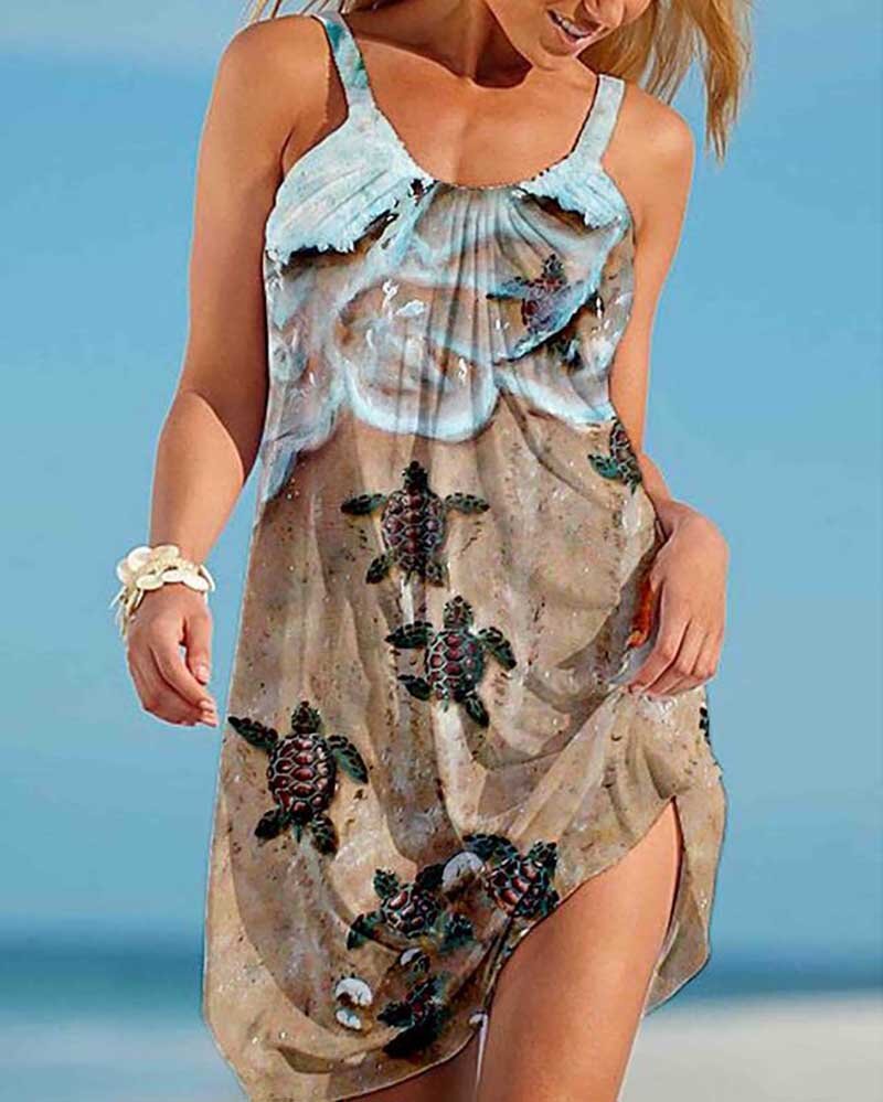 Summer Women's Casual Suspender Style Large Swing Dress - GIGI & POPO - 0 - Darkkhaki / S