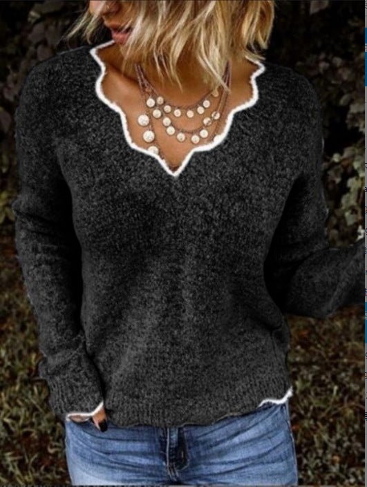 V-neck knitted jumper - GIGI & POPO - Women -