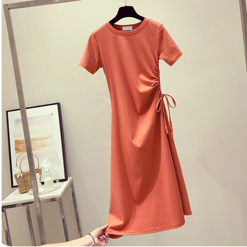 Western Style Avocado Green Dress With Drawstring Waist - GIGI & POPO - Women - Orange / M