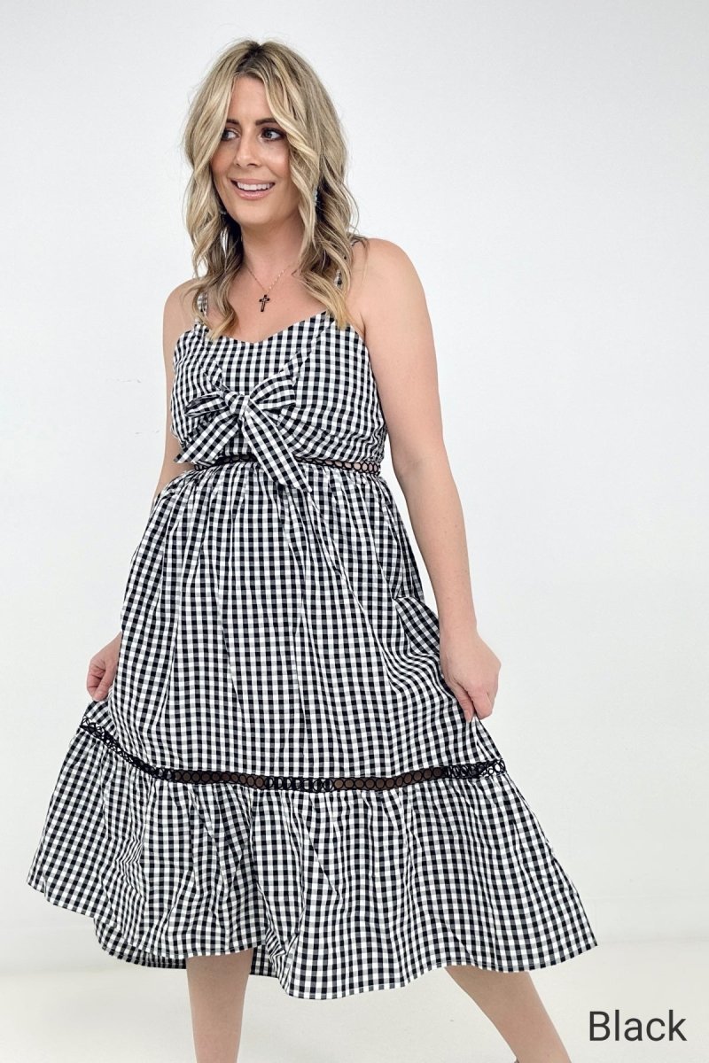 White Birch Sleeveless Plaid Woven Dress - GIGI & POPO