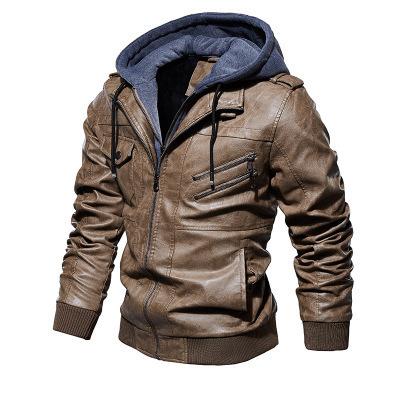 HGOOGY Men's Classic PU Leather Jackets Autumn Winter Motorcycle Plus  Velvet Coat Solid Zip Up Thick Slim Fit Outerwear at  Men's Clothing  store