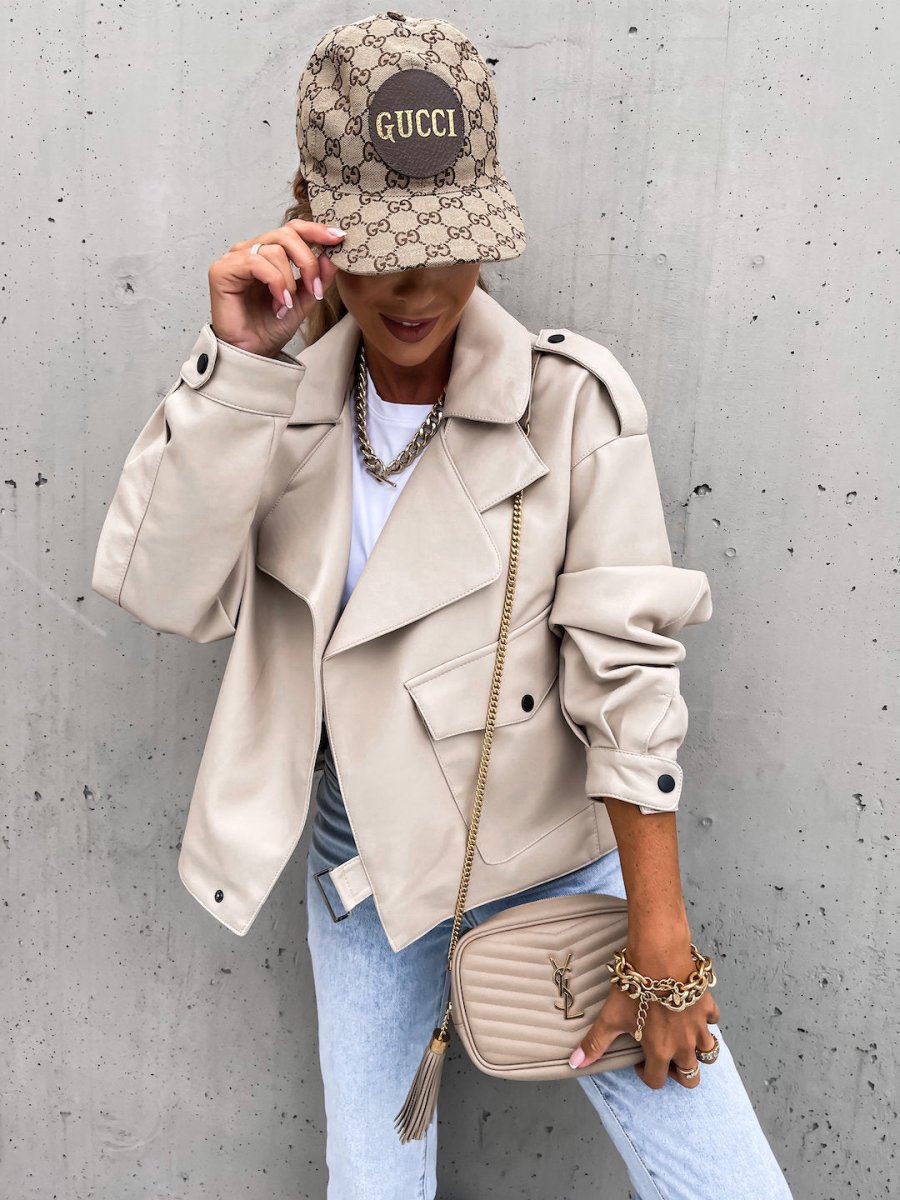 Women Leather Top Coat Jacket - GIGI & POPO