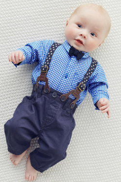 boys gentleman suit, children's plaid shirt bib suit