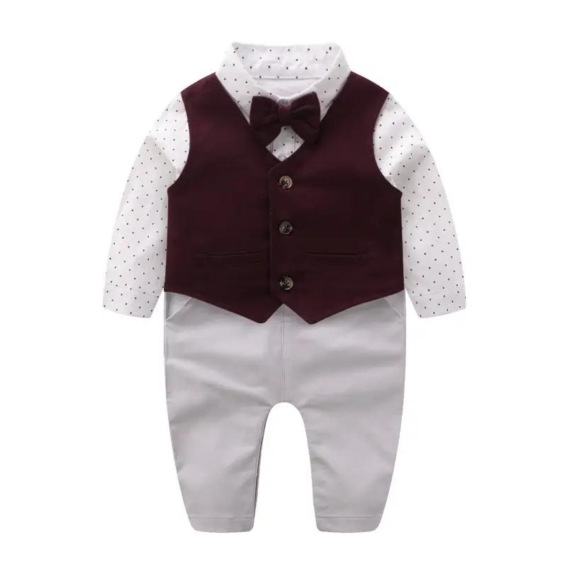 Baby gentleman clothes spring vest kids romper