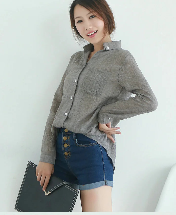 Chic Cotton-Linen Blouse
