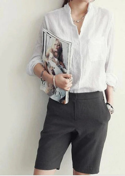 Chic Cotton-Linen Blouse