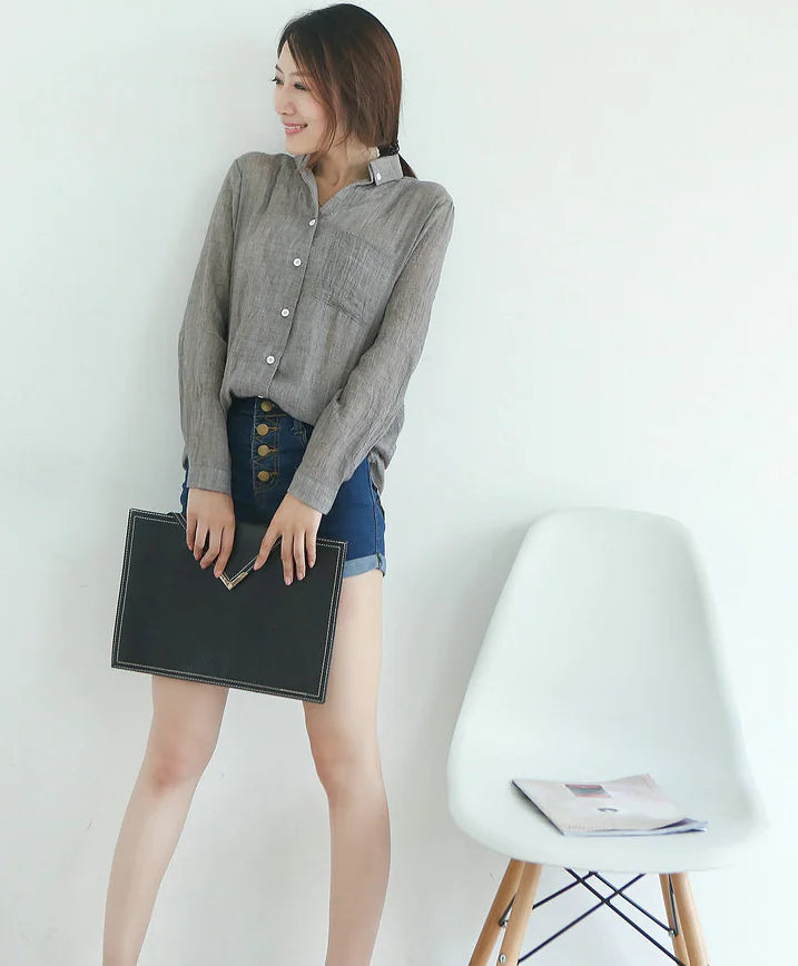 Chic Cotton-Linen Blouse