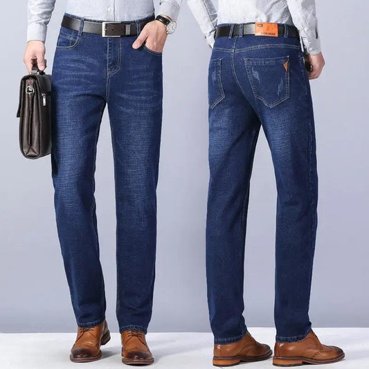 Loose Straight Business Casual Stretch Jeans For Men