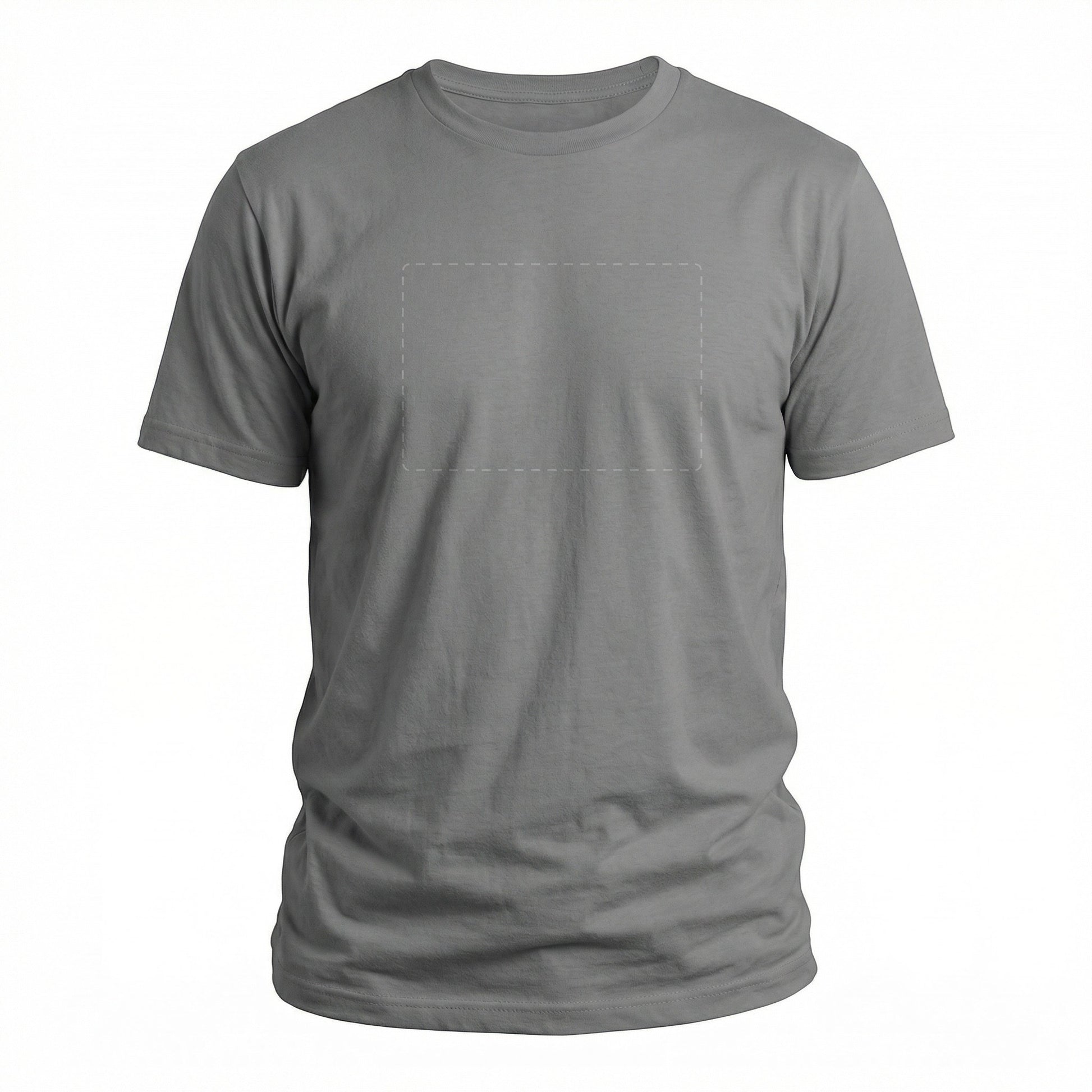 Custom printed t-shirt in gray — DTG printing by GIGI & POPO, Irving TX