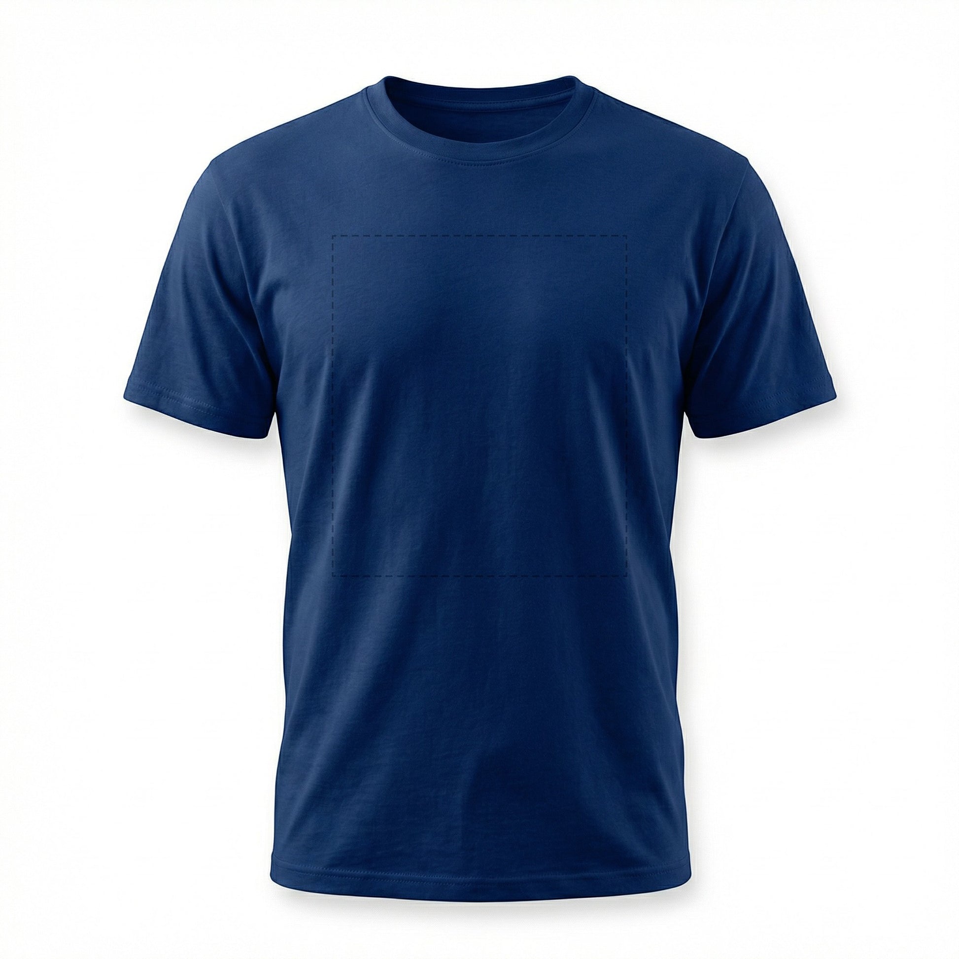 Custom printed t-shirt in navy — DTG printing by GIGI & POPO, Irving TX