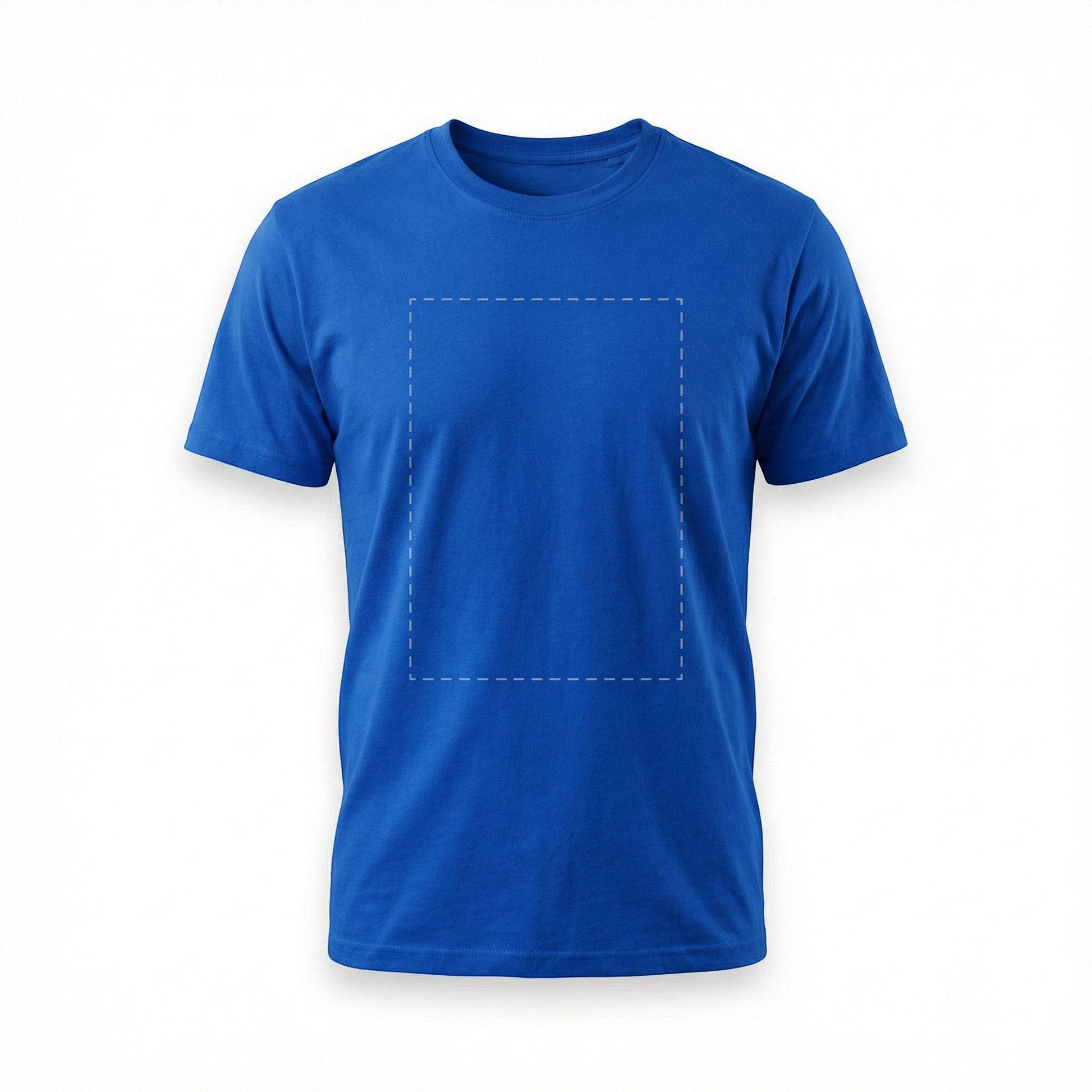 Custom printed t-shirt in royal blue — DTG printing by GIGI & POPO, Irving TX