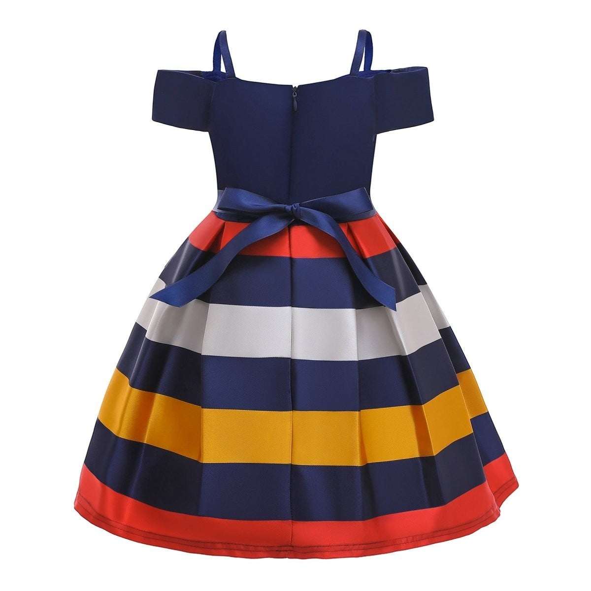 Fashion Sling Dress Children's Strapless Striped Birthday Dress - GIGI & POPO