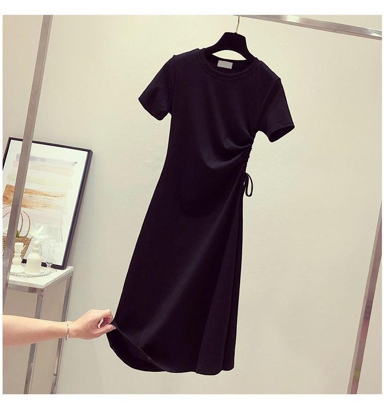 Western Style Avocado Green Dress With Drawstring Waist - GIGI & POPO - Women - Black / M